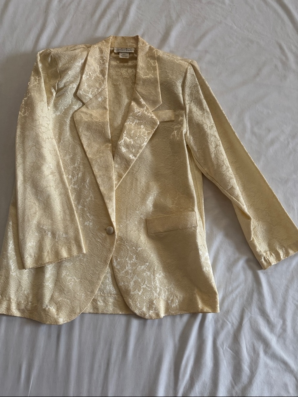Christina Cream Jacquard Blazer